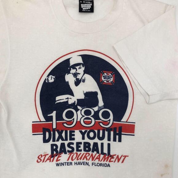 1989 Dixie Youth Baseball State Tournament tshirt 80s 1980s vintage - Picture 2 of 4